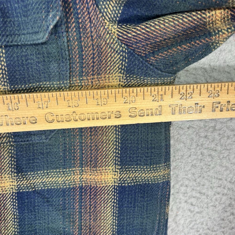 Orvis Shirt Mens Medium Blue Plaid Big Bear Heavyweight Flannel Shacket Outdoors - Picture 5 of 7